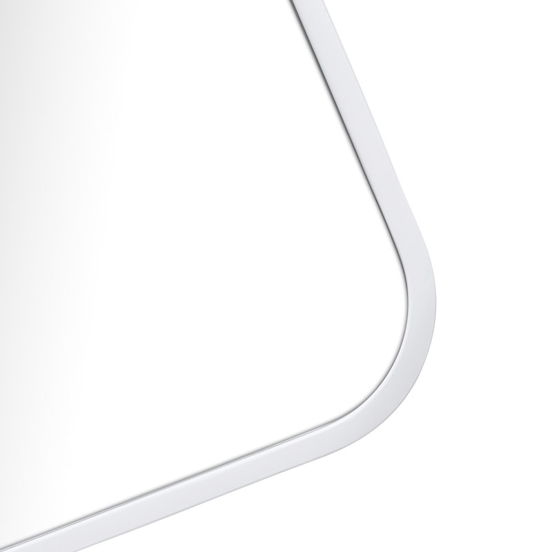 Trinity 22 in. x 40 in. Square Radius Mirror, White