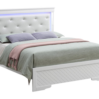 Grand lit Verona G6790C-QB3, champagne argenté