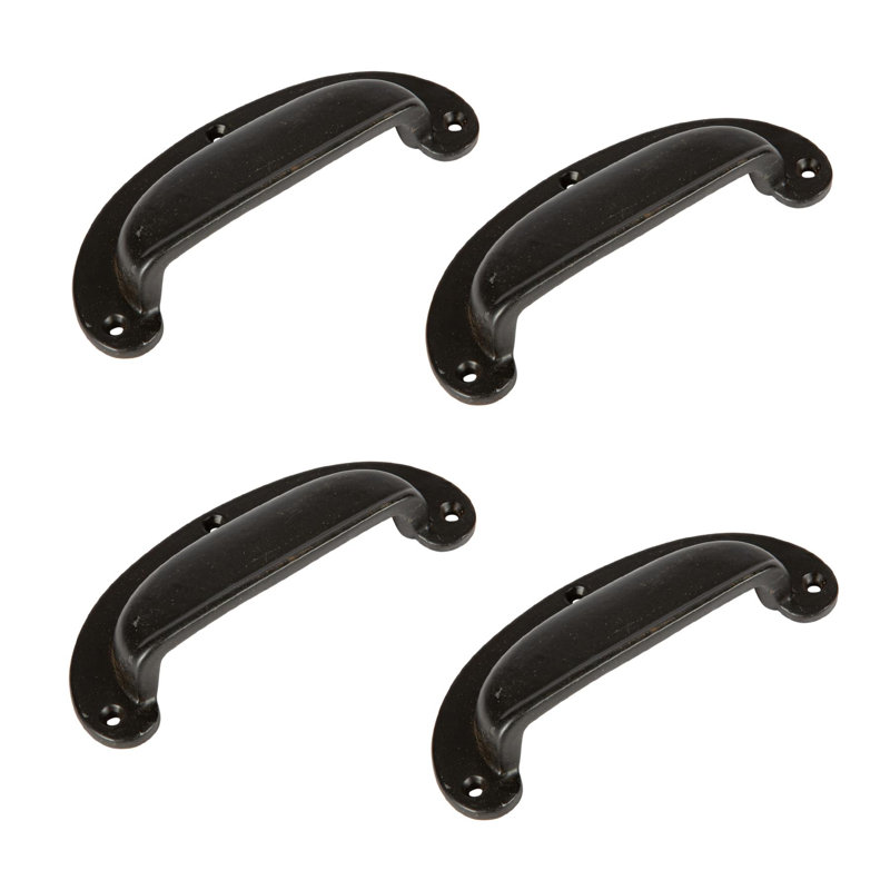 Hammer & Tongs - Wide Lipped Cabinet Cup Handle - W130mm x H50mm - Black