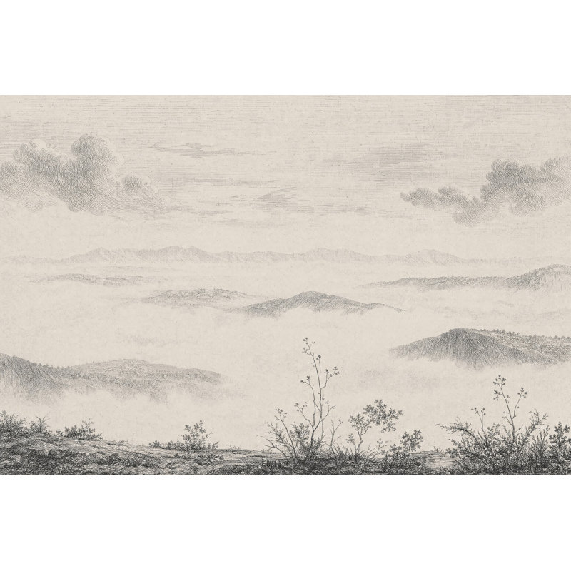 Papier peint texture de papier Misty Mountain, 100"x96", Peler et coller