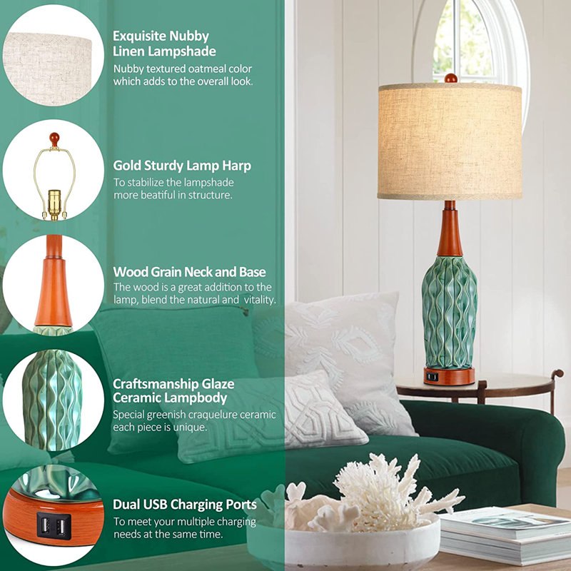 Beeram Ceramic USB Table Lamp