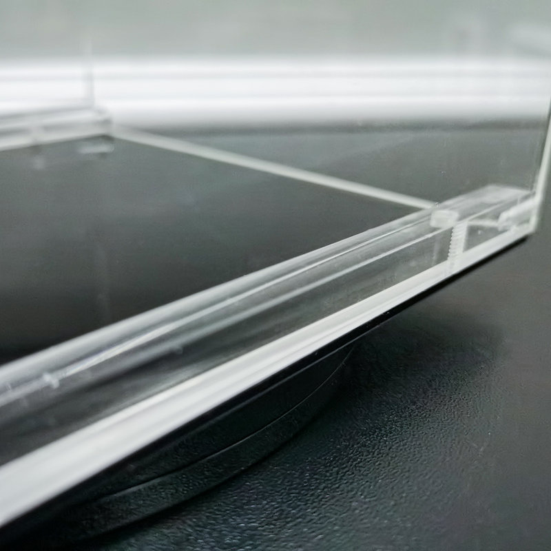 FixtureDisplays 6" x 6" x 16" Rotating Mini Acrylic Tower Showcase Display