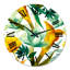 Horloge murale moderne - feuillage tropical et fleurs jaunes III-60281340