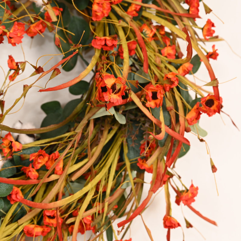 Couronne de fleurs artificielle 26 po