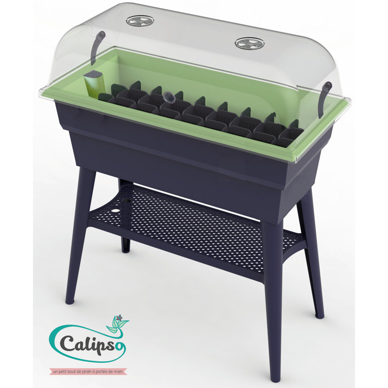 Planter, 50cm H x 81cm W x 39cm D, Grey/Lime Green