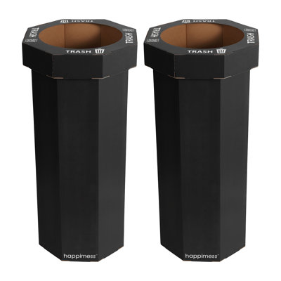 Poubelle et bac de recyclage en carton ondulé jetable classique classique 25 gallons Fleur