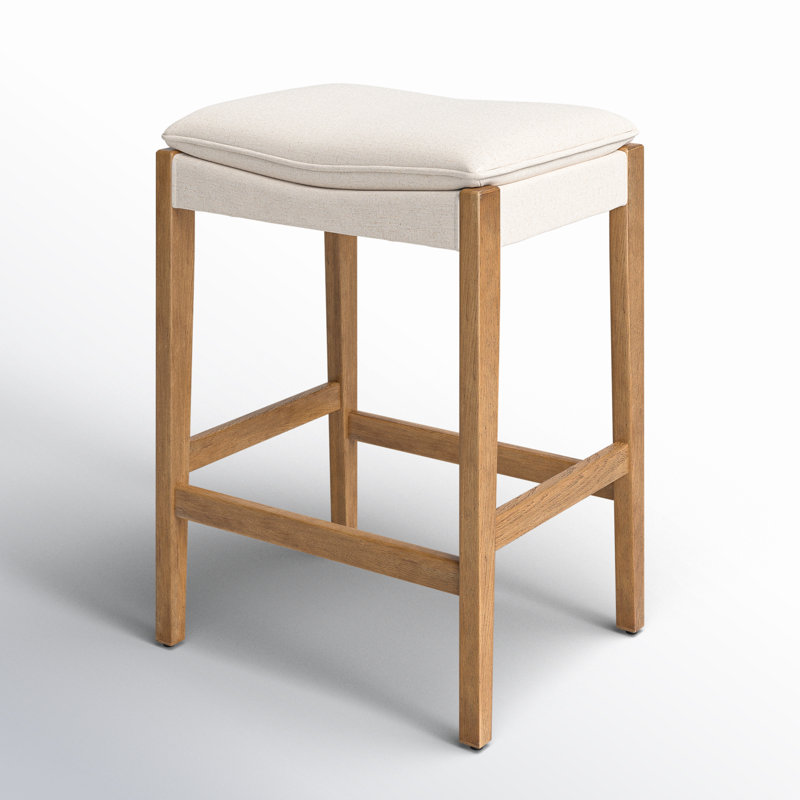 Aya Stool, Counter Stool (26.77" Seat Height), Polyester Blend Savile Flax