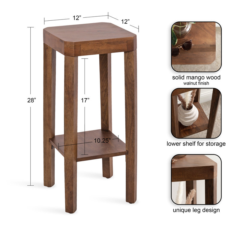 Ardentown Square Tiered Wood Drink Table