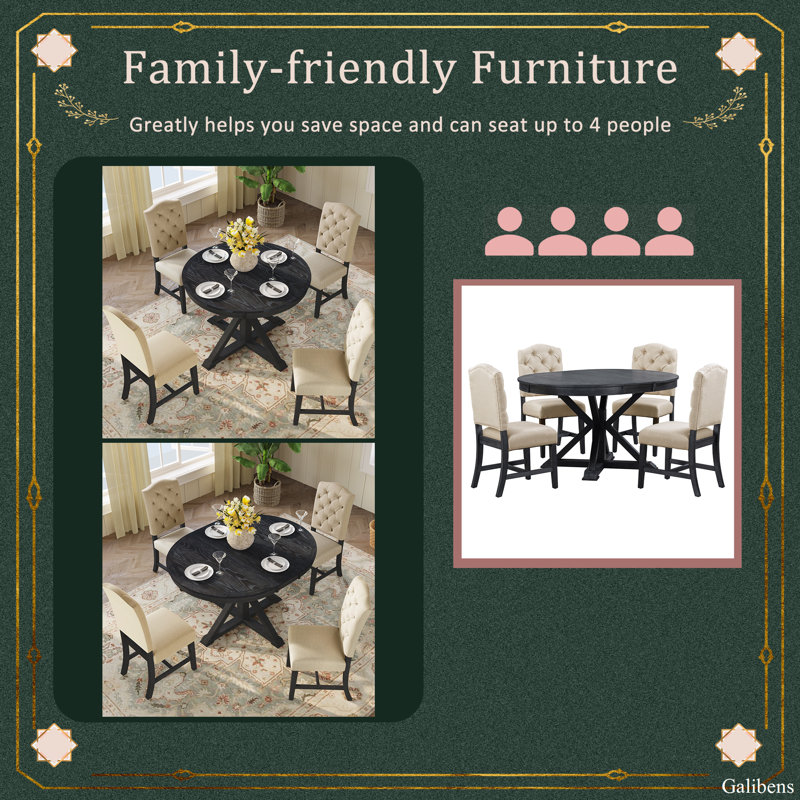 Boothville Extendable Dining Set, Espresso