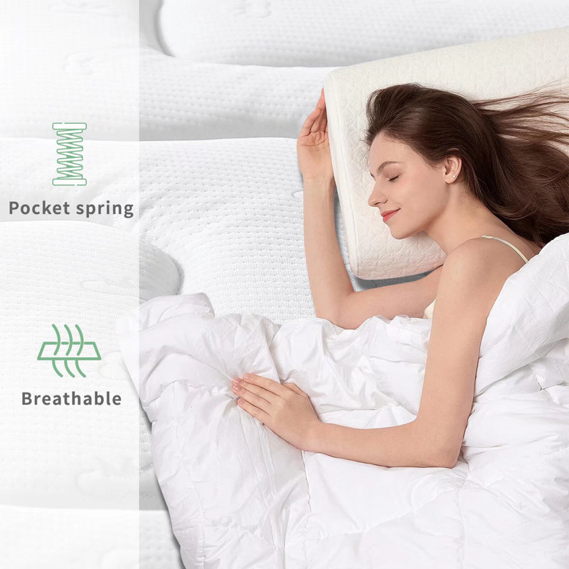 Medium Gel Memory Foam Hybrid Mattress in A Box, Twin, 10"