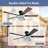  52 Inch Modern Crystal Ceiling Fan with Lights, Remote Controlled, Easy Installation, Safety Cable, 3 Color Temp & Memory Function-957936737-957937054