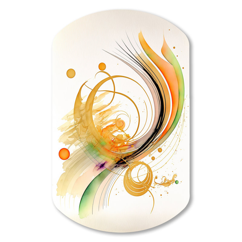Golden Spiral Movement II - Cylinder Abstract Spirals Metal Wall Art, Asymmetrical Metal Wall Sculpture Print