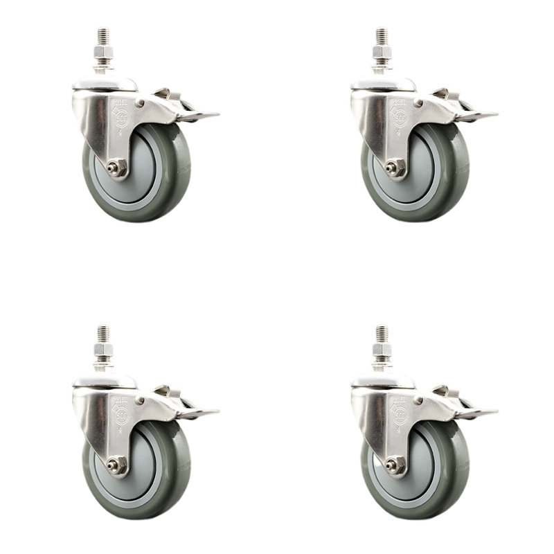 Polyurethane Casters, Gray