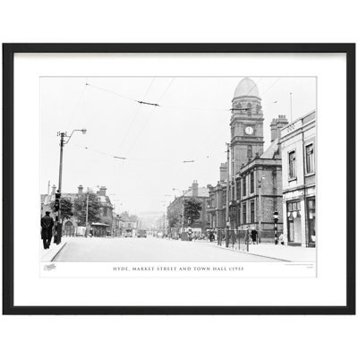 Hyde, Market Street And Town Hall C1955 by Francis Frith - Single Picture Frame Print