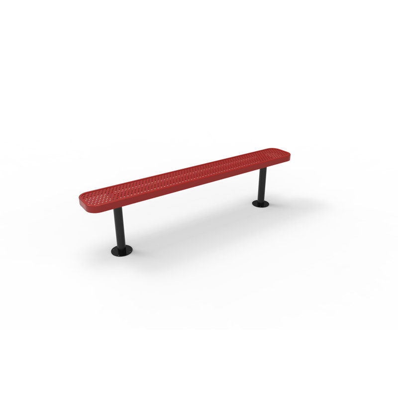 Banc COATEDOUTDOORFURNITURE, rouge, perforé, 1,83 m, sans dossier, finition surface, Rouge