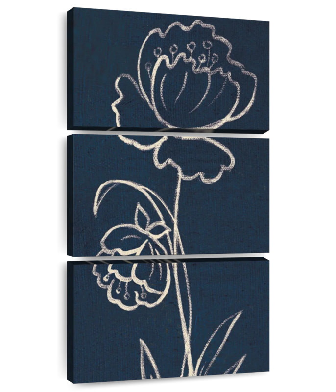An Indigo Floral II, H 38 po x l 18 po