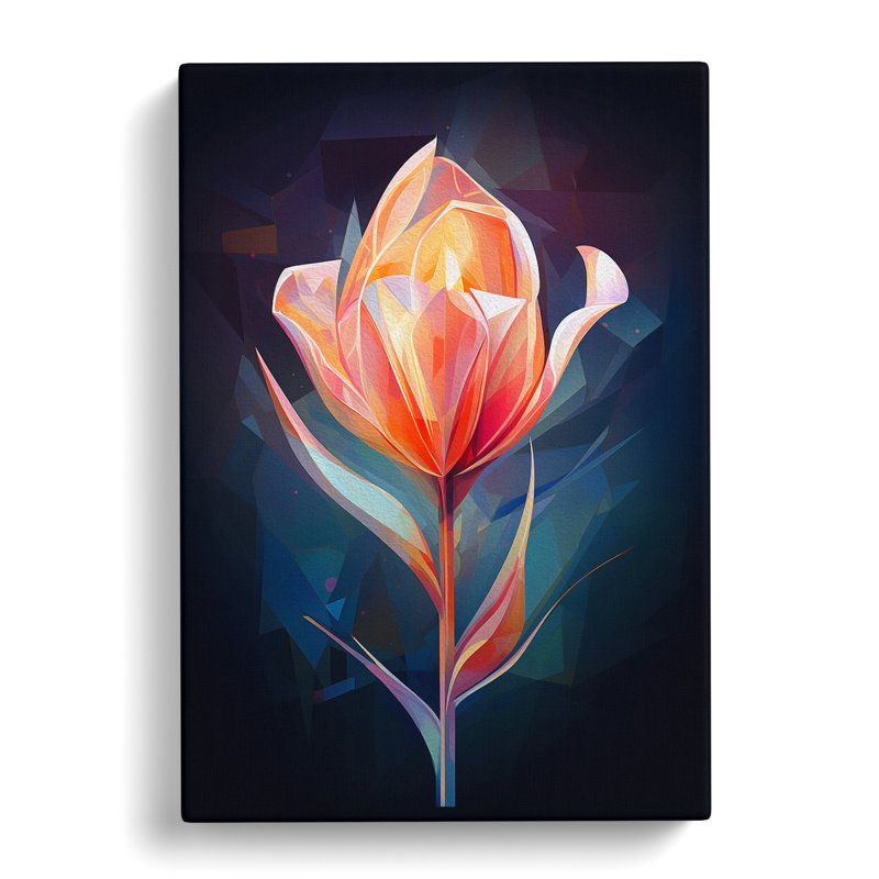Tulip Flower Futurism - Wrapped Canvas, 60cm H x 40cm W x 3cm D