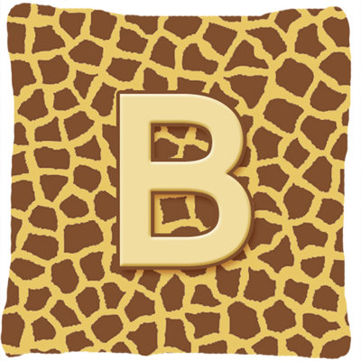 Coussin décoratif intérieur/extérieur initial monogramme giraffe