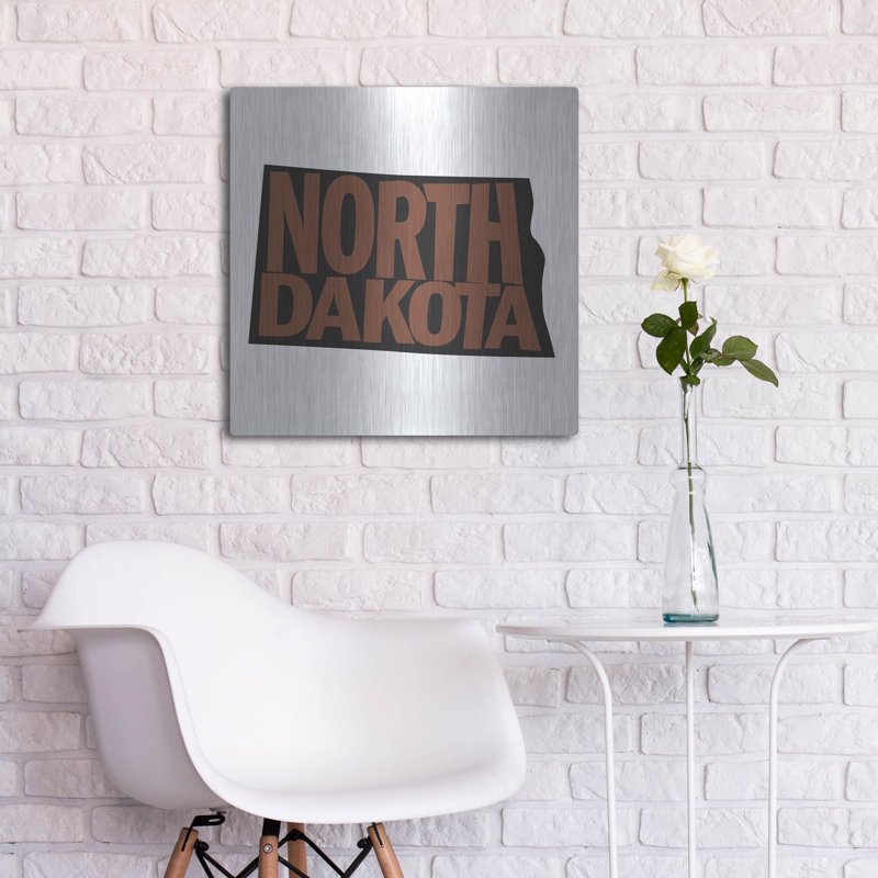 «North Dakota 2» par Art Licensing Studio, art mural en métal de luxe, 24 po x 24 po, H 24 po x l 24 po