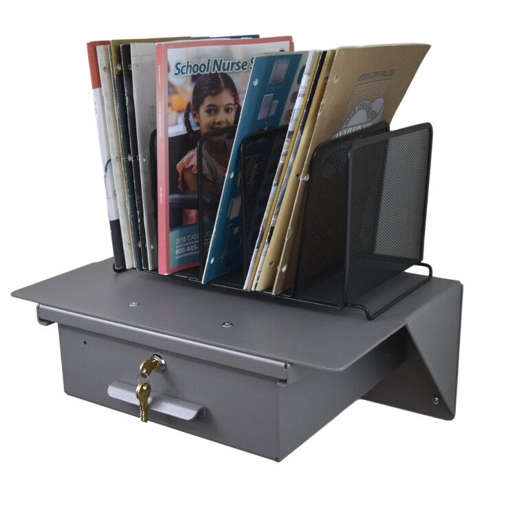 Nobles Square Metal Floating Shelf with Drawer
