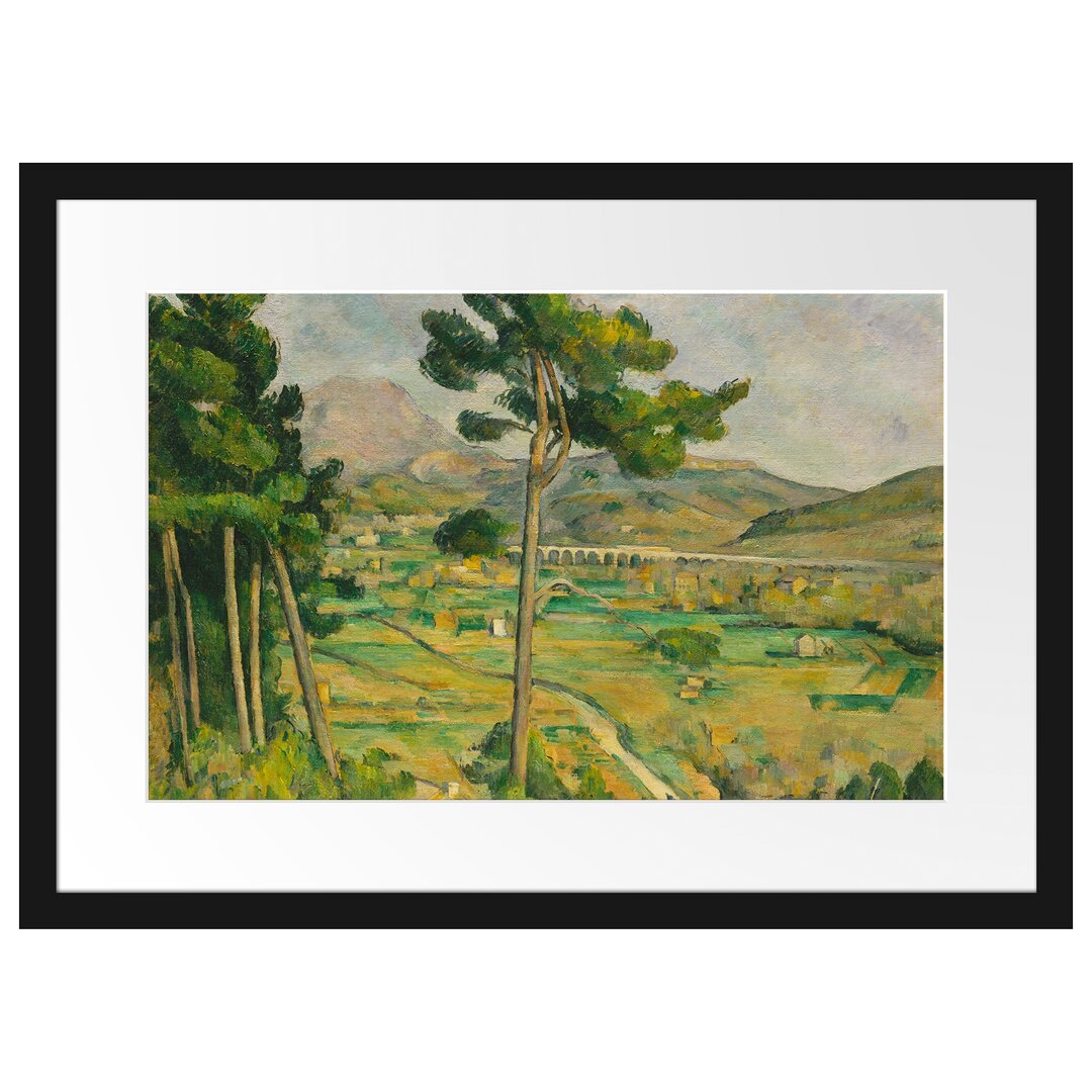 Gerahmter Kunstdruck Mont Sainte Victoire and the Viaduct von Paul Cezanne