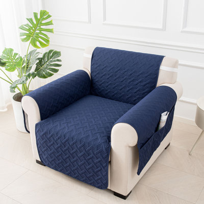 Orylavena Housse de protection pour canapé en tissu matelassé en tissu gaufré avec envers blanc pour canapé 1 place