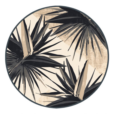 Tapis beige moelleux à motif d'étoiles tropicales moelleuses et froncées Heliconia