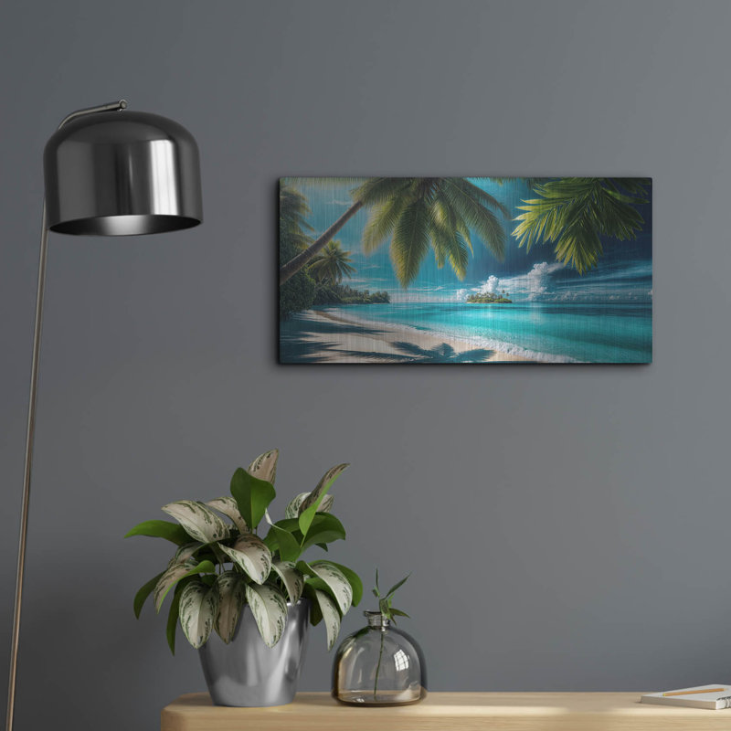  «Paradise Beach 3» par Rey Klimt, art mural en métal, 24 po x 12 po