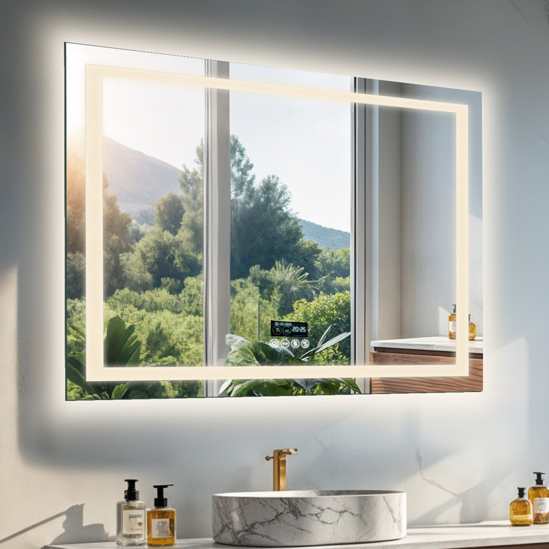 Rectangle Bluetooth Led Mirror, 70 cm H x 100 cm W