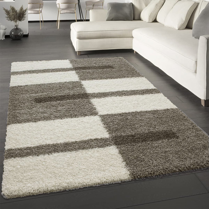Curron Geometric Shag Area Rug, Rectangle 160 x 230cm