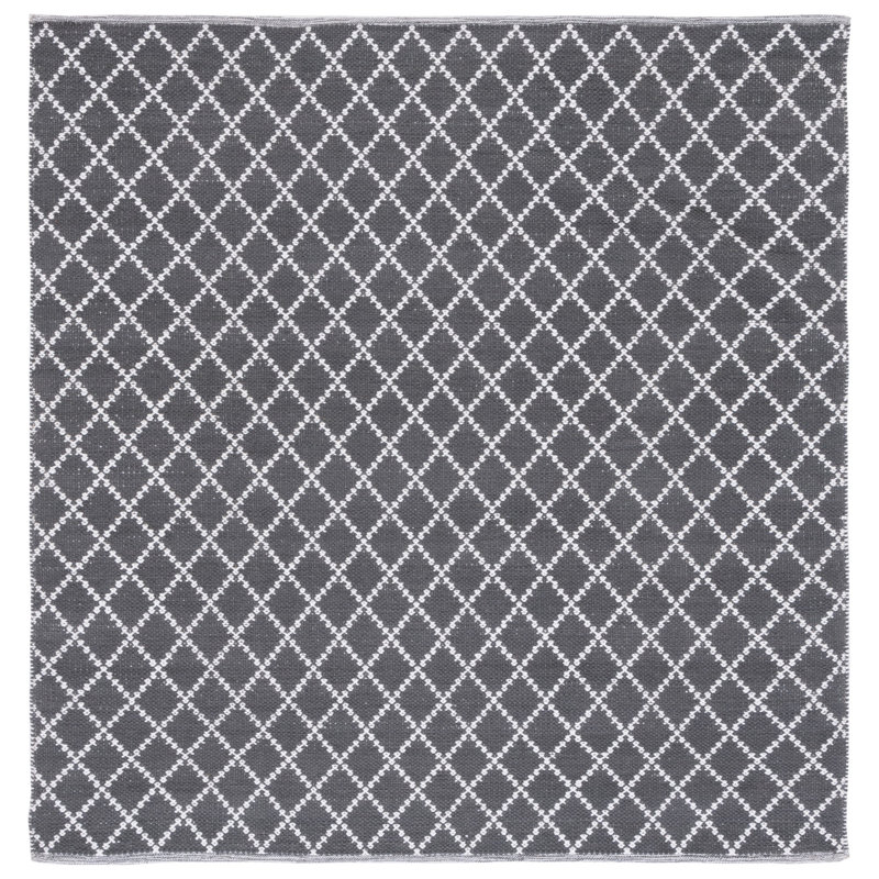 Breckenridge Flat Weave Cotton Geometric Rug, Square 6'