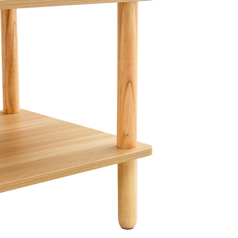 Table basse de salon, 2 tables rectangulaires, stables et durables en bois naturel pour la maison, rectangulaire avec tablette ouverte, bois massif, polyvalent, brun