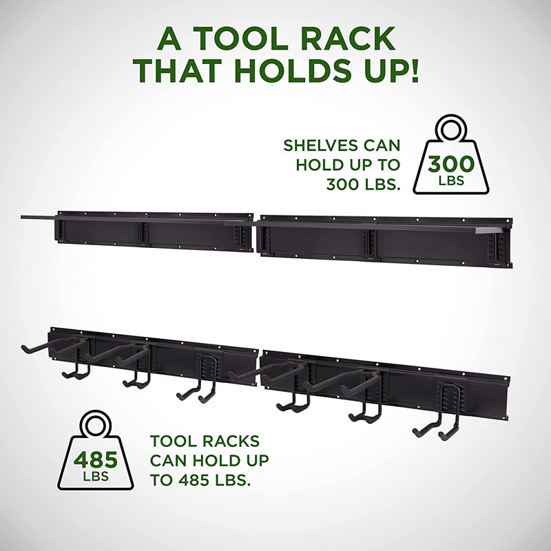 Aleksey Tool Storage Rack with Wall Shelf