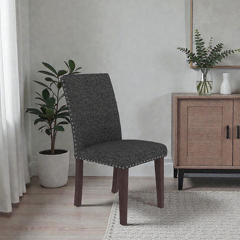 Chaise de salle à manger rembourrée (ensemble-2), Noir