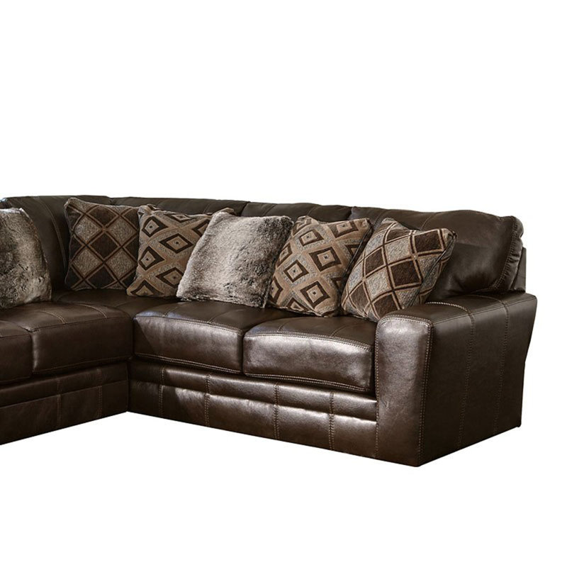 Hopwood 104" Wide Genuine Leather L-Shaped Corner Sectional, Brown Genuine Leather