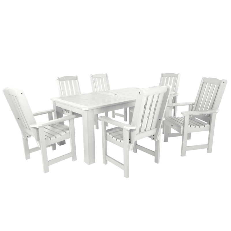 Ensemble repas pour 6 personnes Kile, Blanc, L 72 po x l 42 po x H 30 po