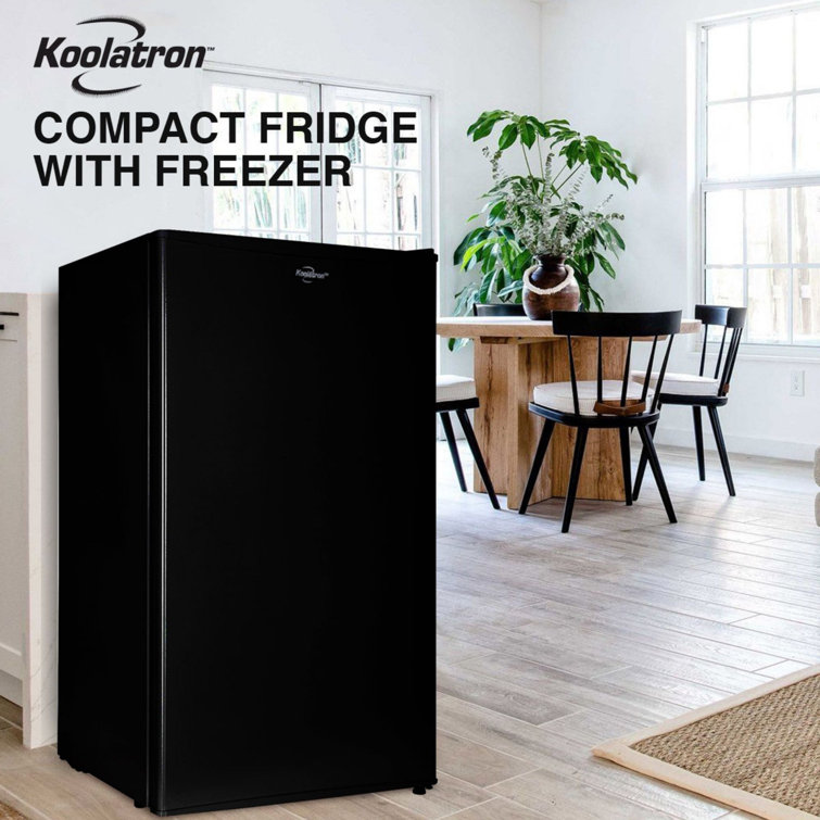 Koolatron Compact Fridge with Freezer, 3.2 Cu ft, Black