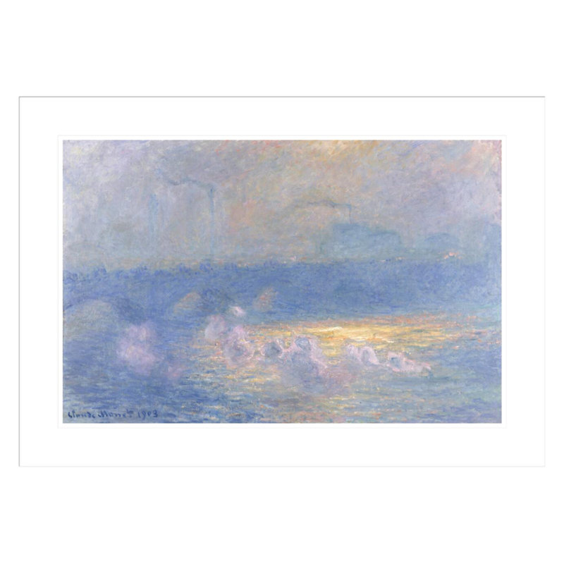 Waterloo, effet de soleil avec fumée par Claude Monet, impression giclée sur cadre, H 21,34 po x l 29,5 po
