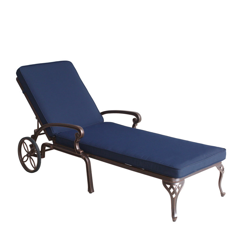 Chaise longue inclinable 60 po Bedwell, Bleu marine