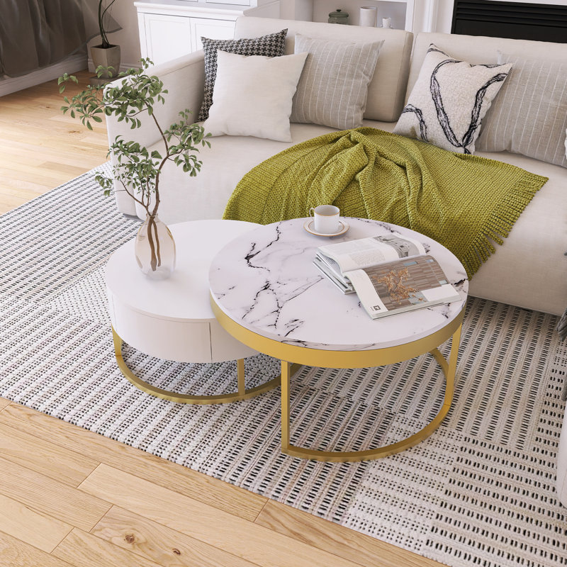 Table basse gigogne moderne avec tiroirs Modern