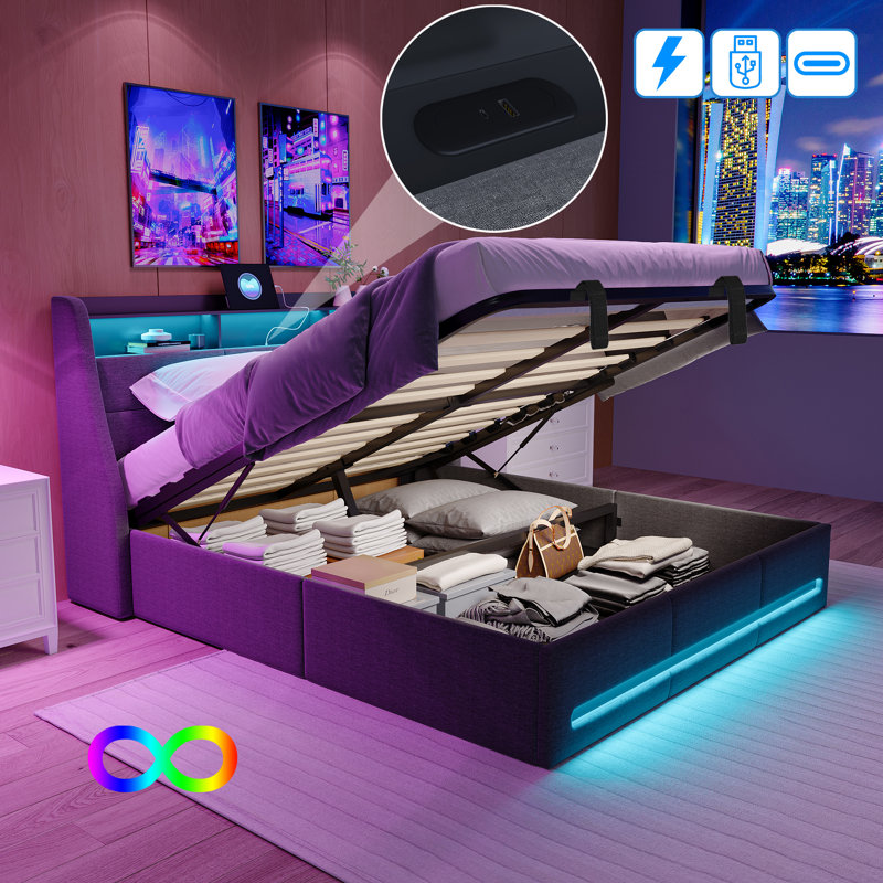 Lift Up Storage Bed Frame, Small Double (4')