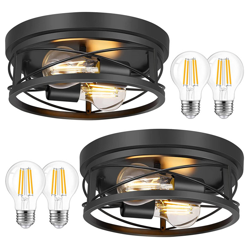 Black Flush Mount Ceiling Light Fixtures, Yes, 2