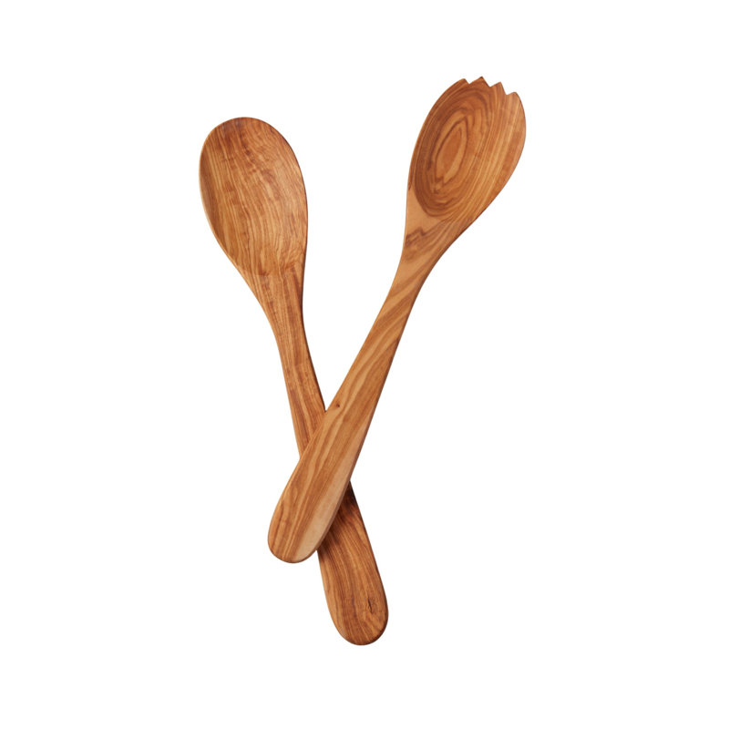Ensemble de service en bois d'olivier
