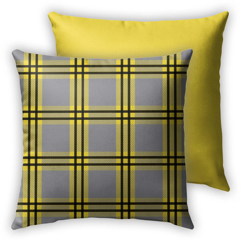 Manta Plaid Outdoor Reversible Throw Pillow, 16'' x 16''