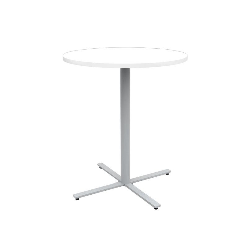 Table bistro avec plateau rond Jurni, H 42 po x L 36 po x l 36 po, Blanc de designer