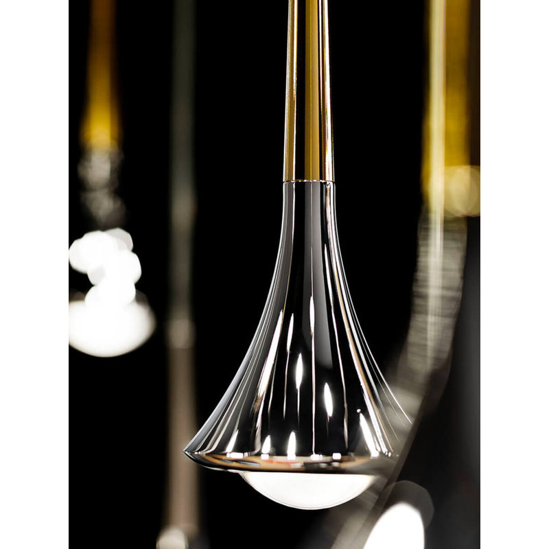 Lodes Rain Suspension Lamp Transparent Cable Line-V, Gold