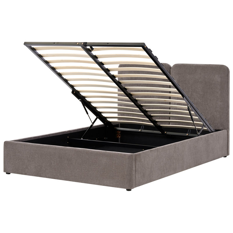 Upholstered Ottoman Storage Bed, European Double (140 x 200 cm), Taupe