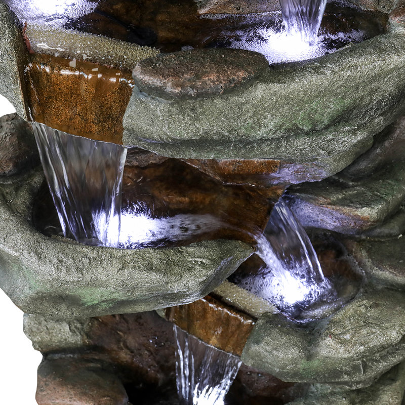 Fontaine d’extérieur en résine avec lumière Housel