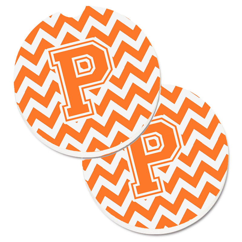 Sous-verre pour voiture, P, Blanc / orange