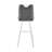 Mogensen Modern 26 in. Armless Brushed Stainless Steel Metal Counter or Bar Stool with Gray Faux Leather Seat-2072837124